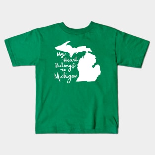 My Heart Belongs To Michigan: State Pride Kids T-Shirt